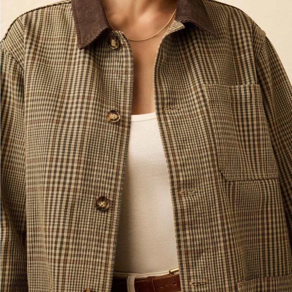 Faherty High Ridge Twill Studio Jacket - Unisex - Wildwood Plaid / XS NWOT